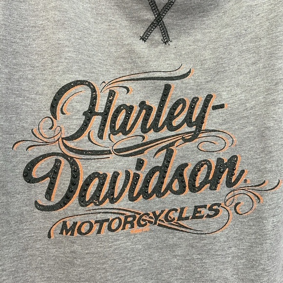 Harley Davidson - Sparkly HD Logo Soft Light Long Sleeve Urbana IL Shirt Medium - Picture 8 of 10